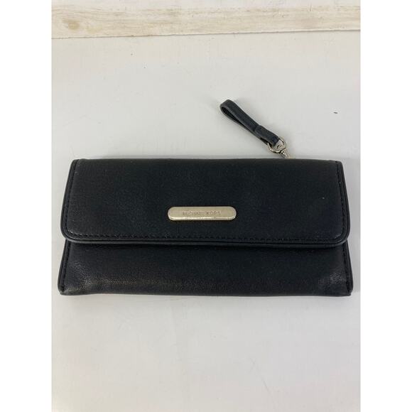 MICHAEL KORS, MEDIUM SIZE BLACK LEATHER WALLET (ASIS) - Picture 1 of 7